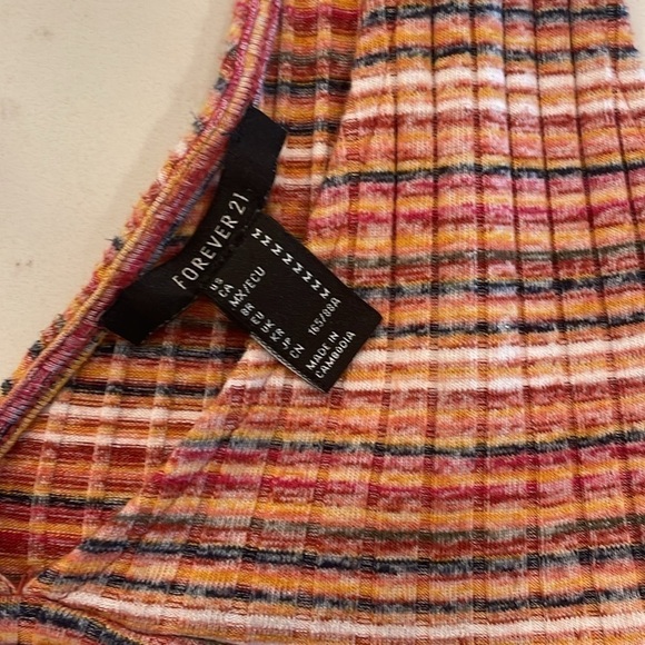 Forever 21 Striped Crop Peplum Tank Top - Picture 2 of 3